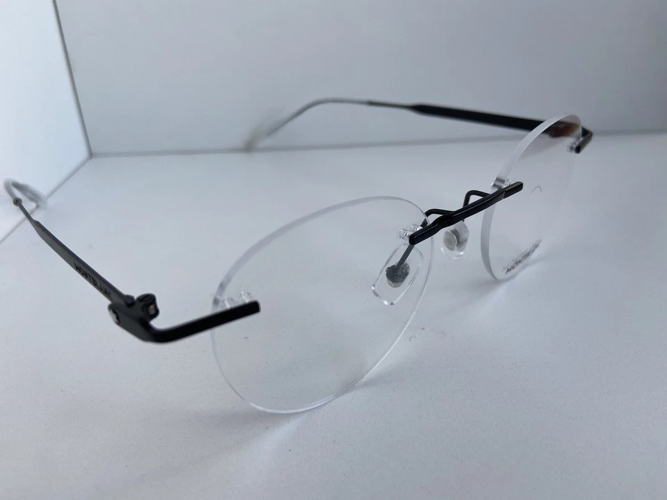 Gafas redondas negras sin montura Montblanc MB148O 49 mm 49-20-145 para hombre y mujer  Foto 4 de 4