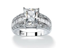 5.44CT Emerald  RoundCut Cubic Zirconia Engagement Anniversary Solitaire Ring