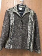 Barbara Perry Fiber Artist Black Gray Silk Boucle Jacket Lined, Artsy, Sz S