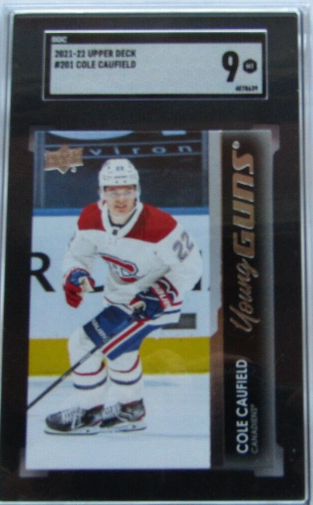 2021-22 Upper Deck #201 Cole Caufield-Rookie-Young Guns-SGC-9