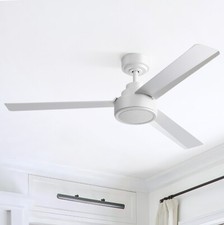 Outdoor Indoor Low Profile Ceiling Fan No Light Bedroom Kitchen Quiet DC Motor