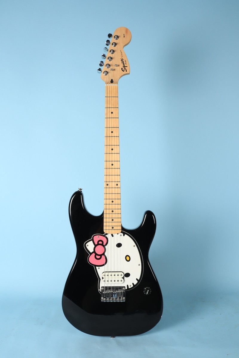 2005 Black Hello Kitty Fender Squire Electric Guitar | eBay