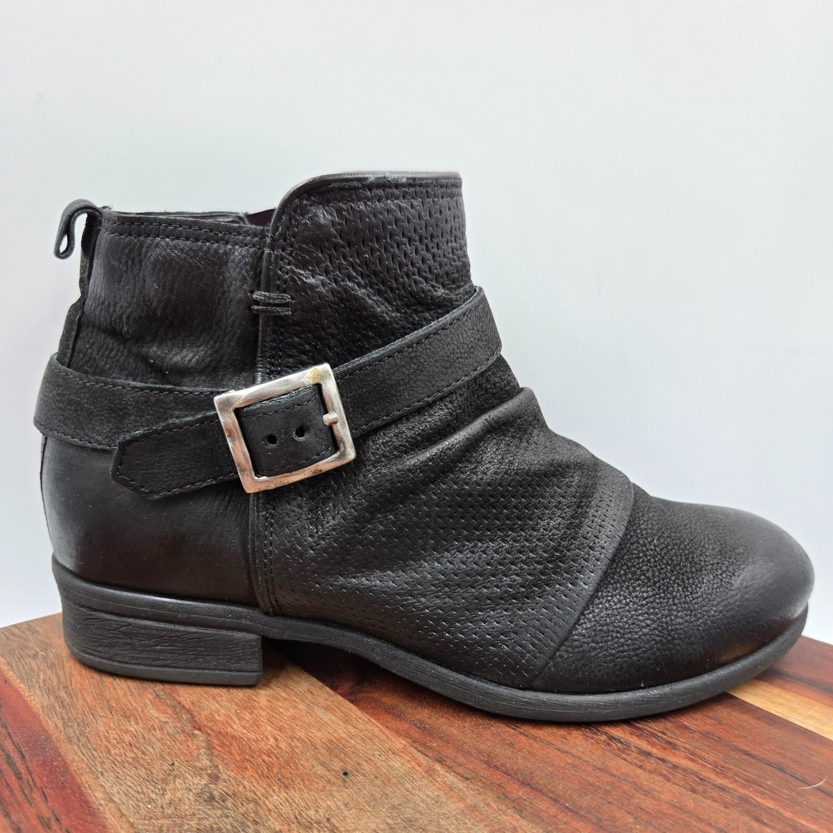 Miz Mooz Suzy Boots Women's 36 / 5.5 Black Leather Moto Biker