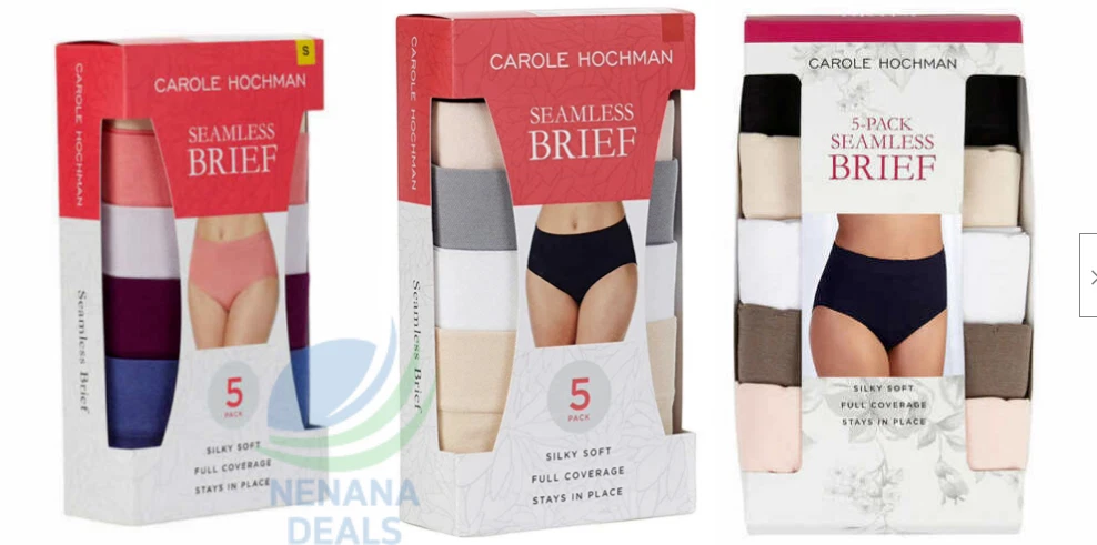  Carole Hochman, 5 Pack, Briefs Seamless Underwear Women, Panties  for Women, Lingerie for Women, Cotton, Full Coverage Neutral Basics, XL :  Clothing, Shoes & Jewelry