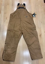 Berne Bibs Overalls Men  s Double Knee 3XL Short New NWT Brown Work Zip Quilted