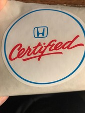 Honda Certified Sticker OEM CTR EK9 JDM S2000 EF EG Civic SI
