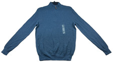 Club Room Sweater Mens size Small Blue 1/4 Zip Long Sleeve Cotton Casual New