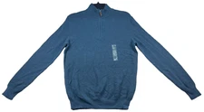 Club Room Sweater Mens size Small Blue 1/4 Zip Long Sleeve Cotton Casual New