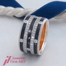 WELLENDORFF Ring 'Winternacht' Ref.606909- 18K/750 WG/GG mit Emaille &Brillanten