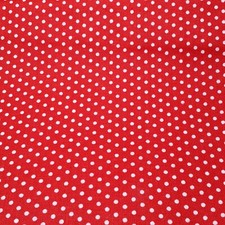 Cotton Sewing Fabric Red White Polka Dots Quilt Craft Christmas Valentine 5.5 yd