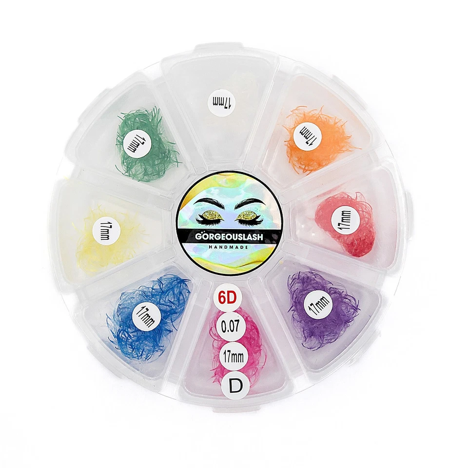 Mixed 6D Color Lashes. Premade Volume Lash Fans. Bundle Color, Eyelash extension - Image 3 of 4