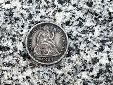 1884 US Seated Dime Love Token Nice Etching