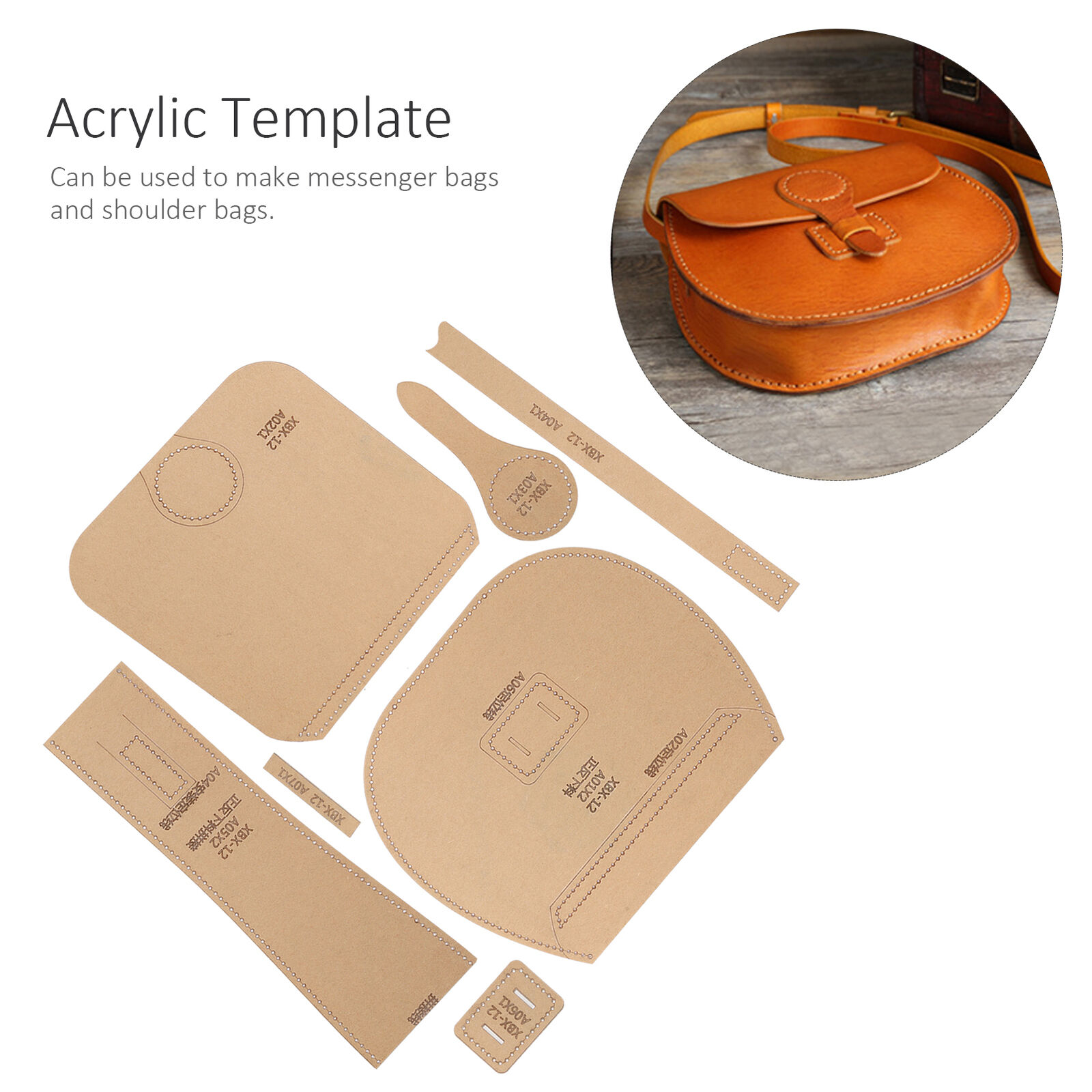 Leather Craft Clear Acrylic Single-Shoulder Bag Mould Pattern Stencil Template