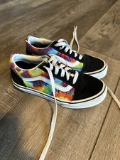 Vans Off The Wall Shoes Tie-Dye Old Skool Big Kids Size 1.5