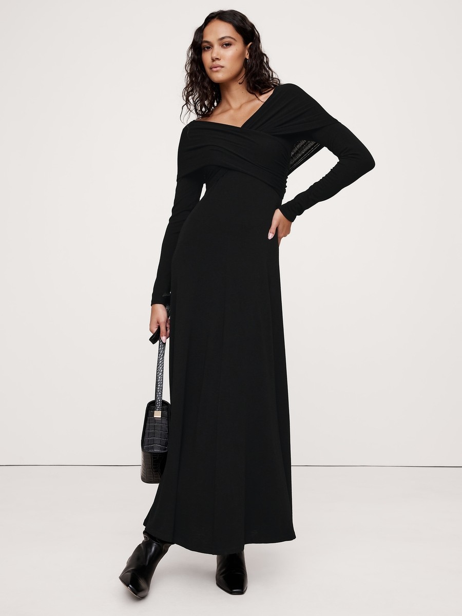 princess polly baby blue dress ASOS LUXE structured tailored embellished long sleeve dress in black