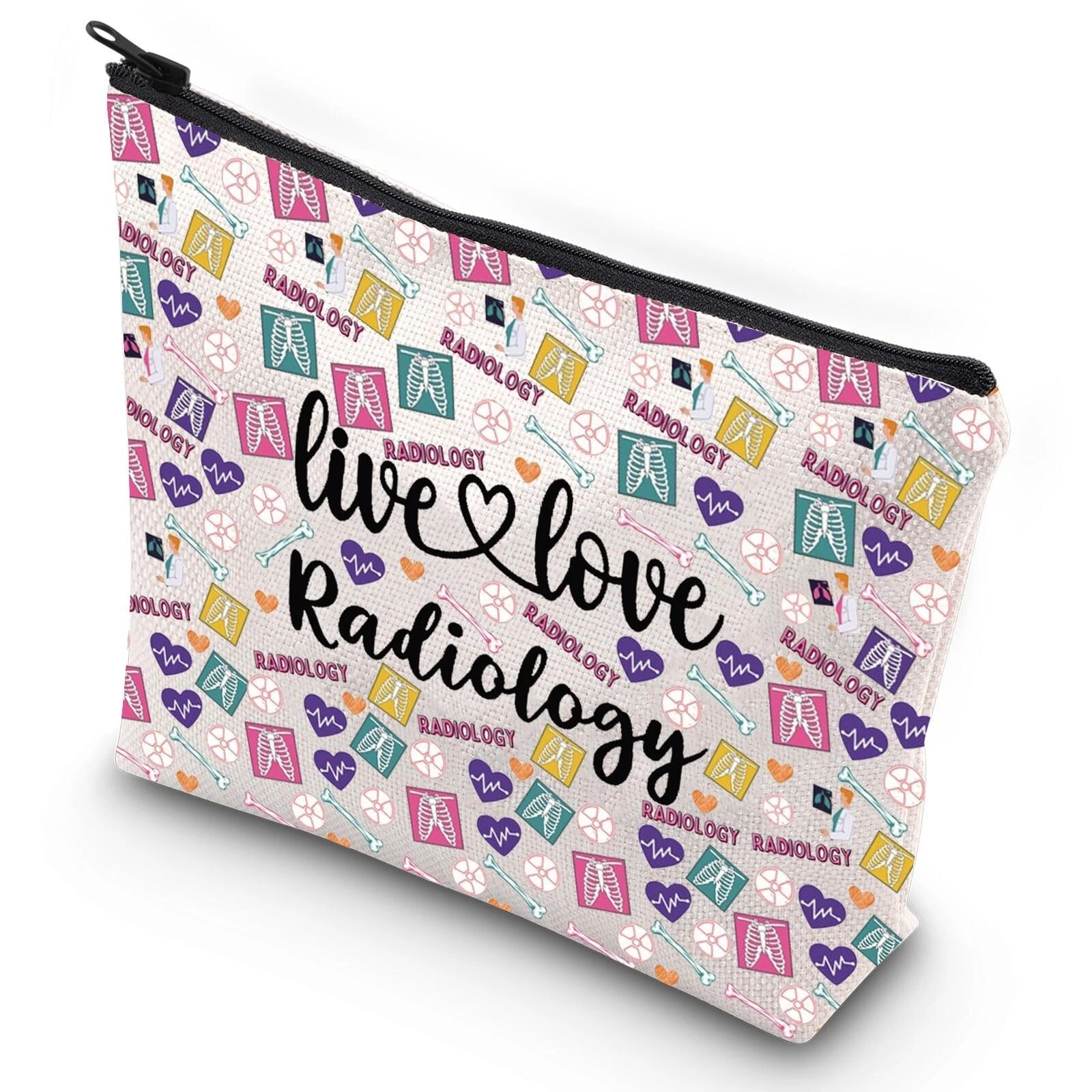 G2TUP Radiologic Technologists Gift X-Ray Tech Cosmetic Makeup Bag Live Love ...
