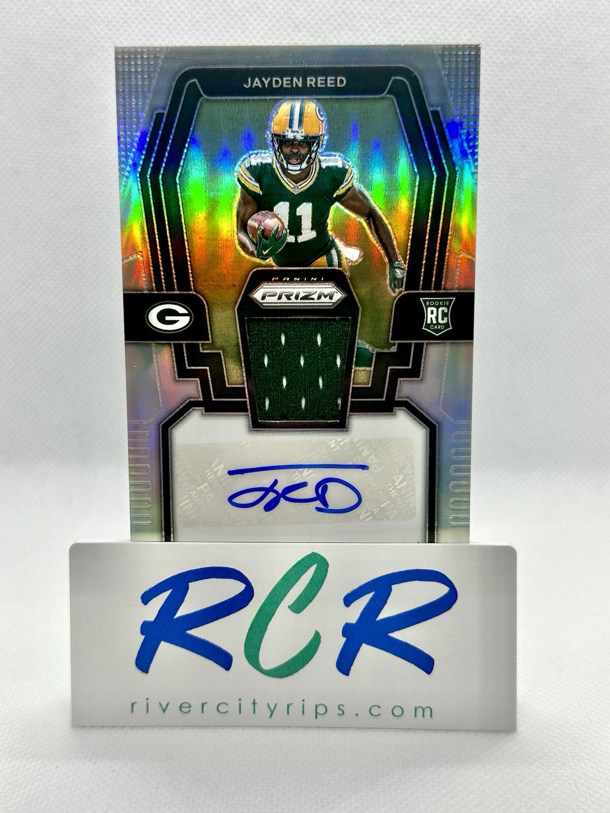 Jayden Reed - 2023 Panini Silver Rookie Prizm RPA /99 - Green Bay Packers 🧀