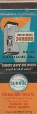 MATCHBOOK COVER - KITTREDGE STORE SPRINGFIELD MASSACHUSETTS SUNROC WATER COOLER