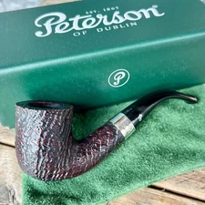 Peterson Sherlock Holmes Sandblasted Bent Rathbone P-Lip Pipe - New