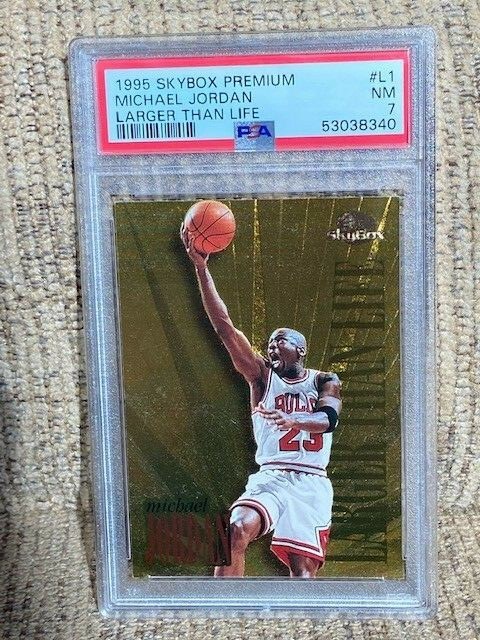 1995 Skybox Michael Jordan Larger Than Life PSA 7 #L1 Foil bulls 