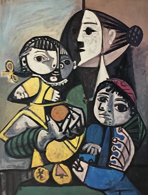 Pablo Picasso Mother and Children with Orange Custom Framed Print