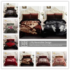 2-Ply Floral Animal Korean Mink Blanket Thick Heavy Winter Warm King Bed Throw