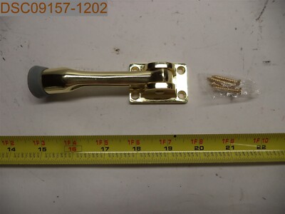 QTY = 4: Unbranded Gold Door Stops w/ Hardware, 4-5/8'' L