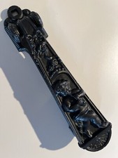 Reclaimed Antique Victorian Black Kenrick Cherub Cast Iron 9" Door Knocker KN135