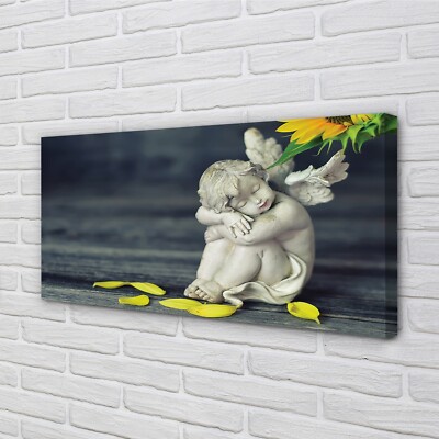 Tulup Leinwandbild 140x70 Wandkunst Schlafenengel der Sonnenblume