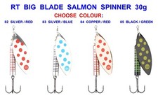 RT BIG BLADE SALMON SPINNER 30g LARGE SEA FISHING LURE BASS PIKE TROUT MEPPS