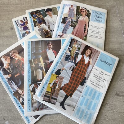 Sewing Step By Step Pattern Lot Of 6 New Uncut Vintage Dress Skirt Jumper