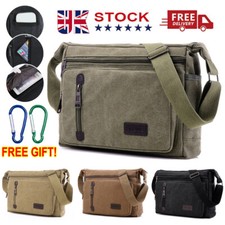 Men Canvas Bag Military Travel Hiking Cross Body Shoulder Bag Messenger Retro UK
