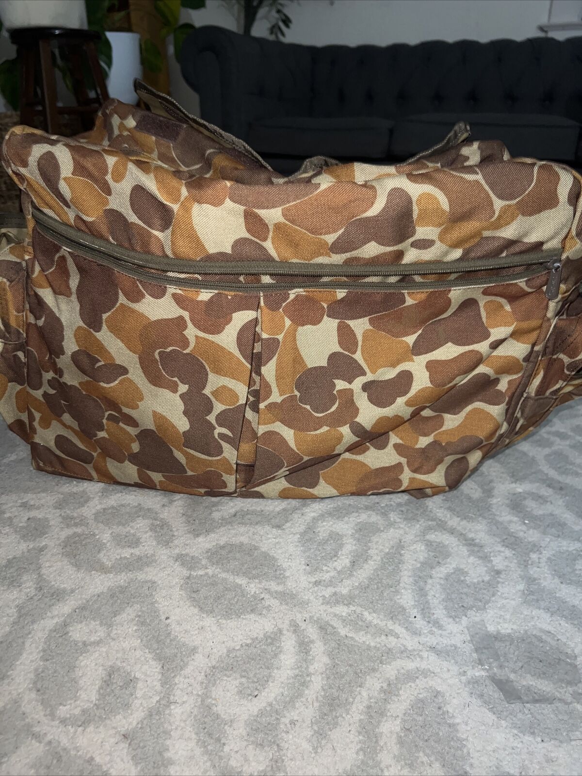 Vintage Cabelas Duck Camouflage Duffle Bag Carry … - image 2