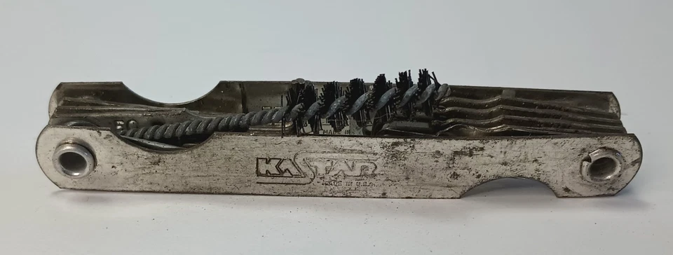 Vintage Kastar Spark Plug Gap Adjustment Feeler Gauge Tool Pocket 8 Wire Brush - Image 2 of 4