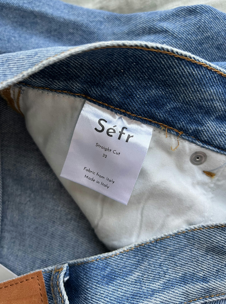 Sefr Straight Cut Flower Denim Jeans - Size 32 - Blue - NEW | eBay