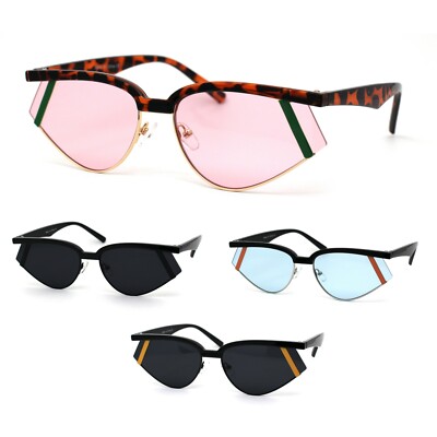 Unisex Hipster Unique Triangular Half Rim DJ Sunglasses