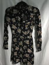 REFORMATION PETITES CHARLIE DRESS SIZE 0P BLACK COLOR FLORAL PRINT VISCOSE NEW