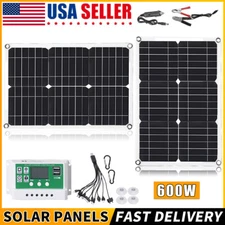 600 Watts Solar Panel Kit 100A 12V Battery Charger w/ Controller Caravan Boat RV