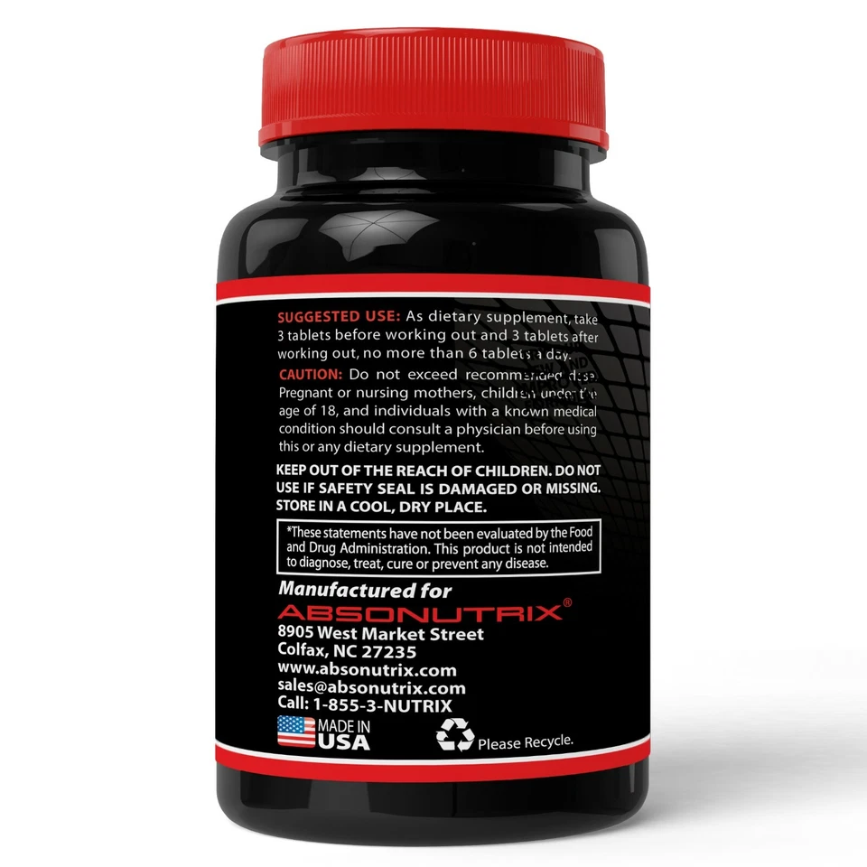 3 Absonutrix L-ARGININA Óxido Nítrico Fórmula Potencia Ayuda a Construir Músculos 3000mg  Foto 4 de 4