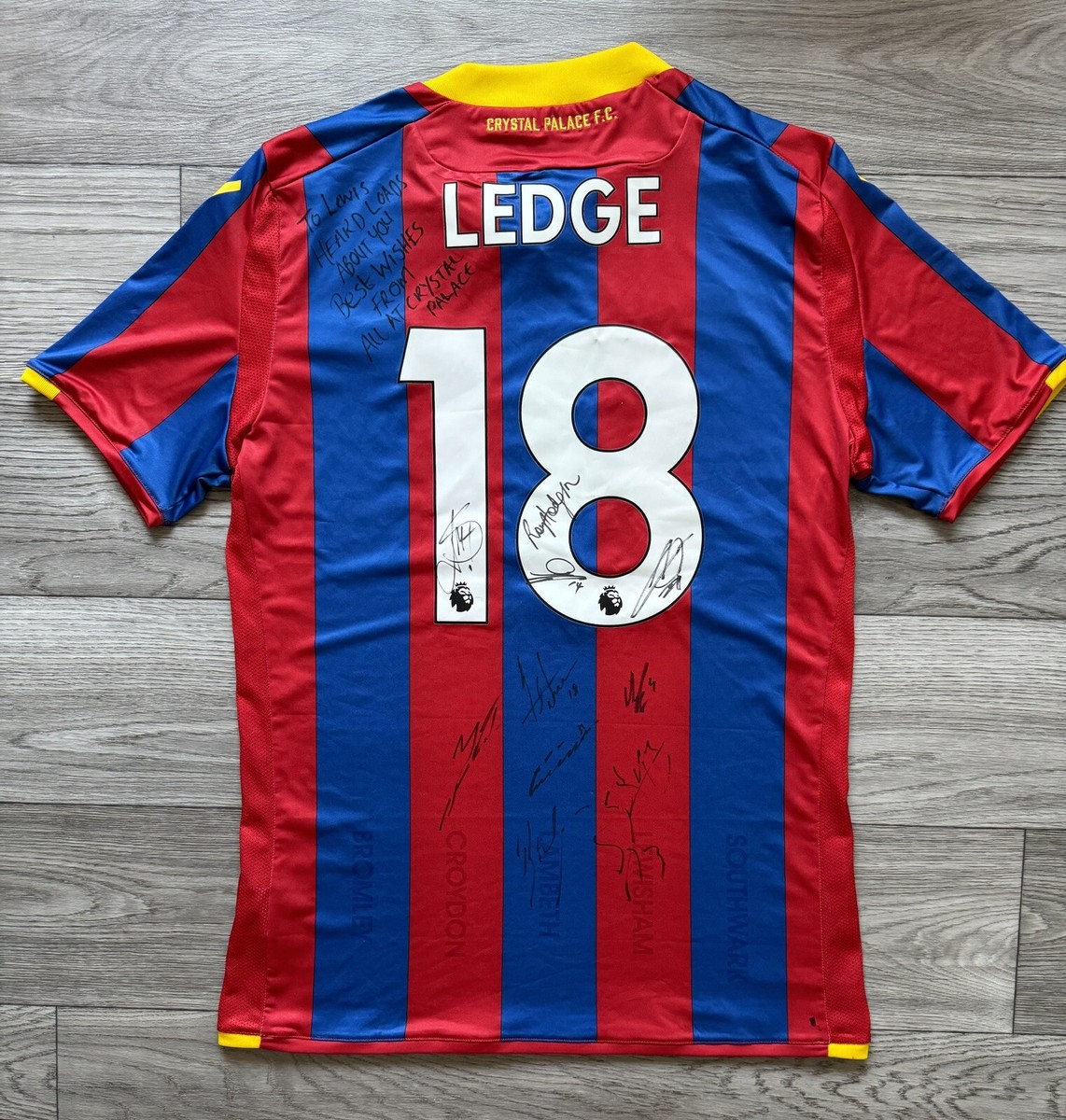Macron Crystal Palace Home Football Shirt Jersey 2017/18 XL With