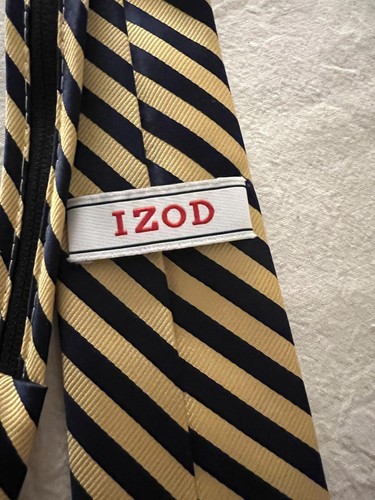 IZOD Striped Neck Tie - Yellow & Navy Boys - Picture 4 of 7
