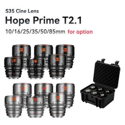 7artisans 10mm 16mm 85mm S35 Hope Prime T2.1 Cine Lens for Sony E mount Camera