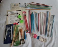 HUGE Lot of Knitting Needles+ latch hooks & crochet Hook + Accessories 16 Pairs+