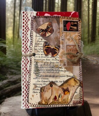 junk journal buch, Unikat, Handarbeit, DIY, Spitze, Ephemera, Vintage