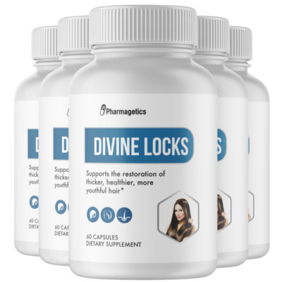 Divine Locks Complex Advanced Unique Hair Growth Vitamins -5 Pack- 300 Capsules 