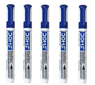 Doms Refilo Ink Pens BLUE (Pack of 5 ) whiteboard marker