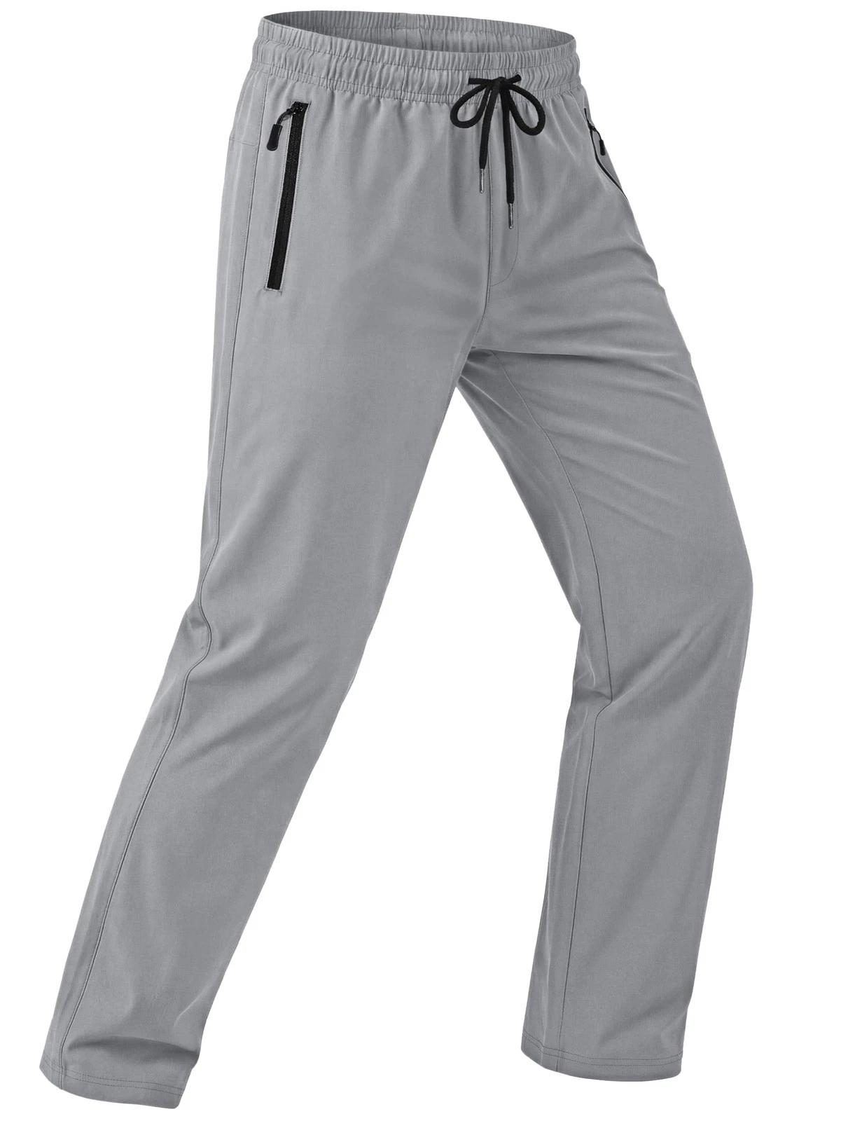 Mens Athletic Workout Pants Lightweight Quick Dry Jogger with Zipper Pockets ...