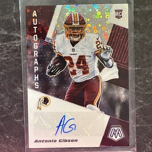 2020 Antonio Gibson Mosaic Silver Disco SSP Autographs Prizm Redskins uni & logo