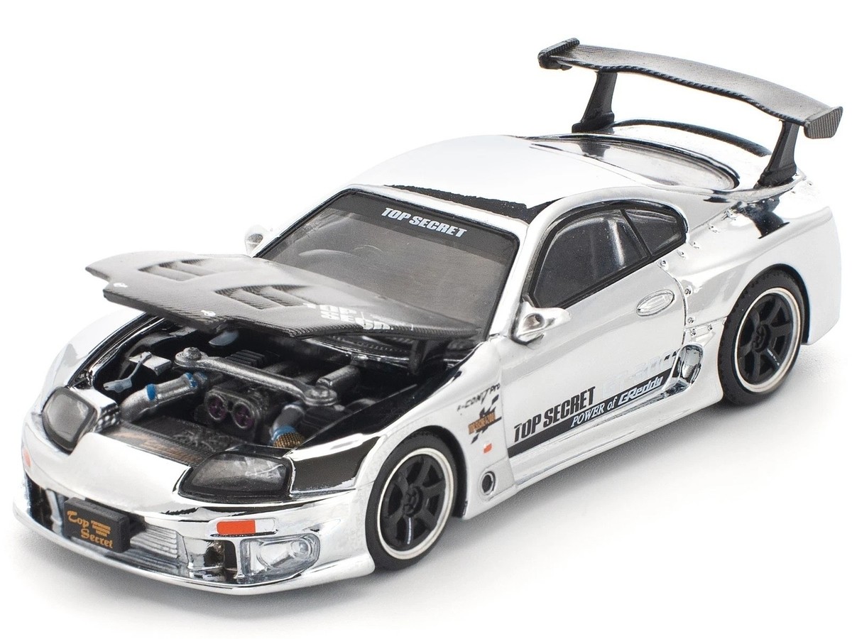 Pop Race 1:64 Top Secret GT300 Supra Silver Chrome PR640325 | eBay