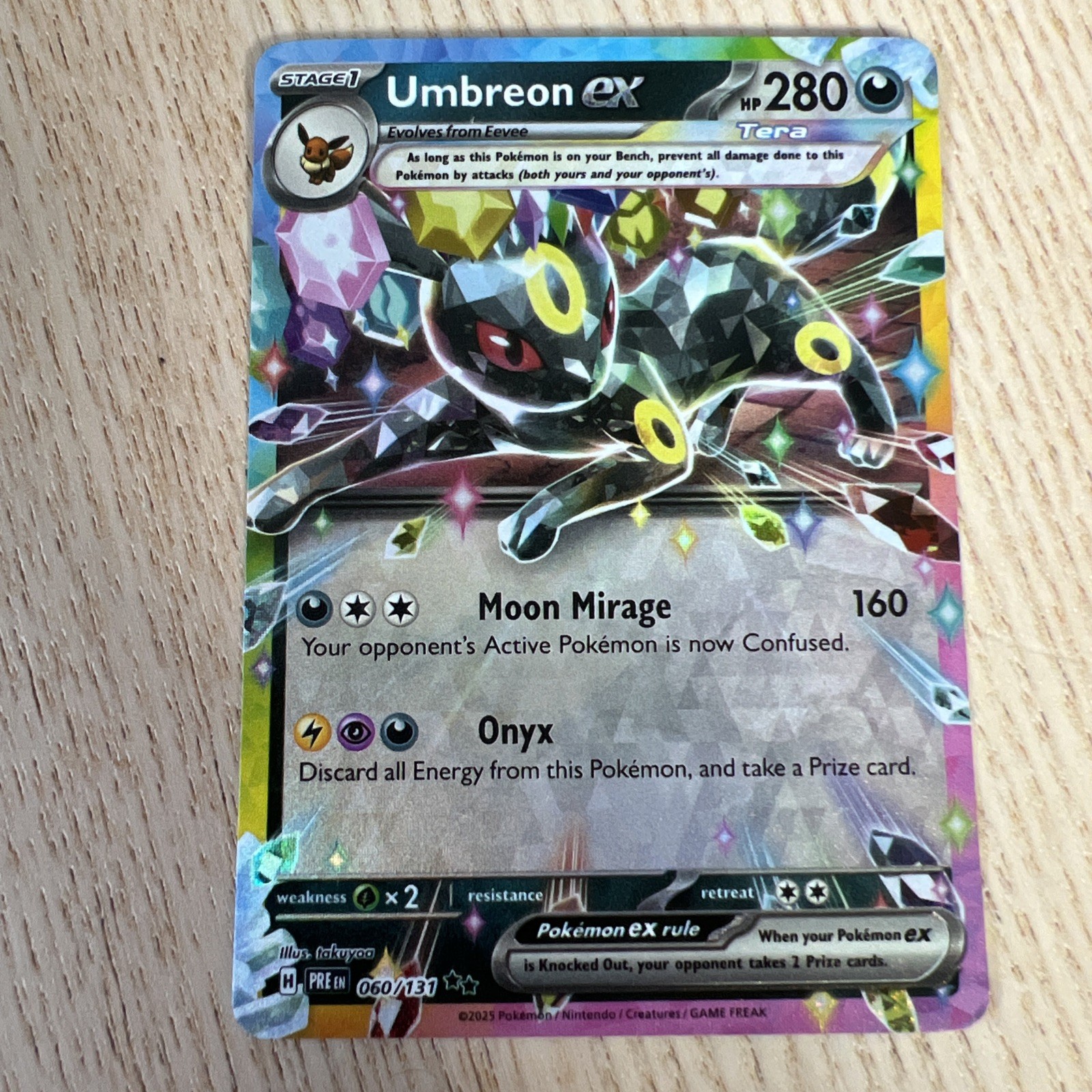 Pokémon TCG Umbreon EX 60/131 Double Rare Holo Card Prismatic Evolutions Mint
